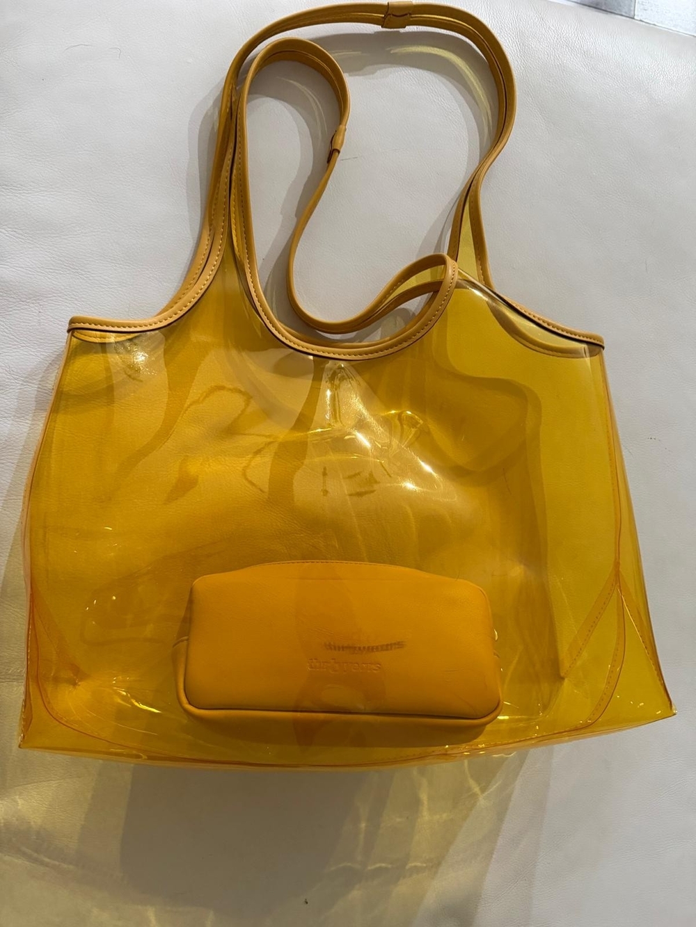 Thirty Years - Yellow Transparent Tote Bag with Removable Pouch